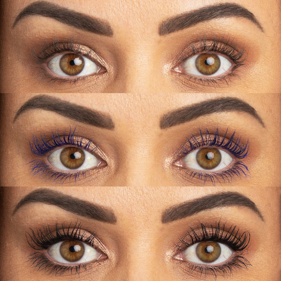 Female Eyes With Revitalash Cosmetics Double-Ended Volume Set Mascara On Eyelashes